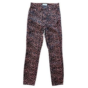 LOFT Animal Print High Waist Skinny Corduroy Pants Women's Size 26 or 2